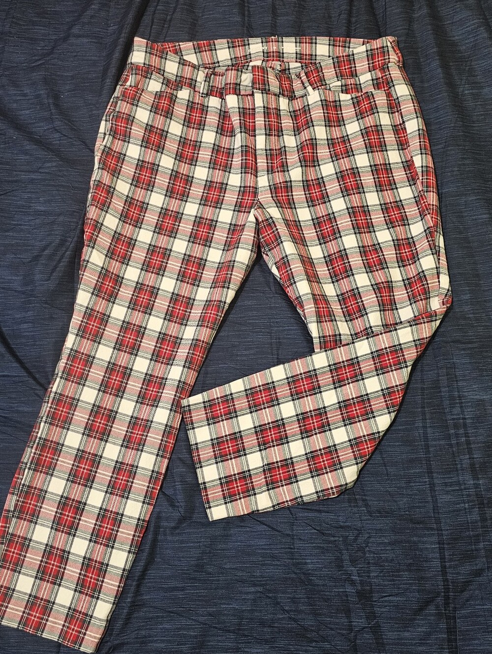 Women's Red Plaid Casual Pants